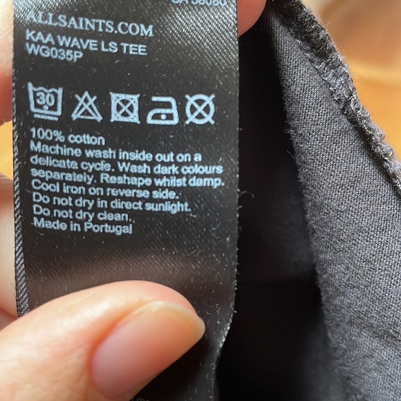 Allsaints Kaa Wave Cut Out Tee, Size S - Picture 11 of 11